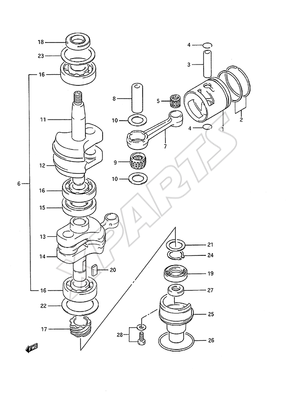  Crankshaft til Suzuki motor